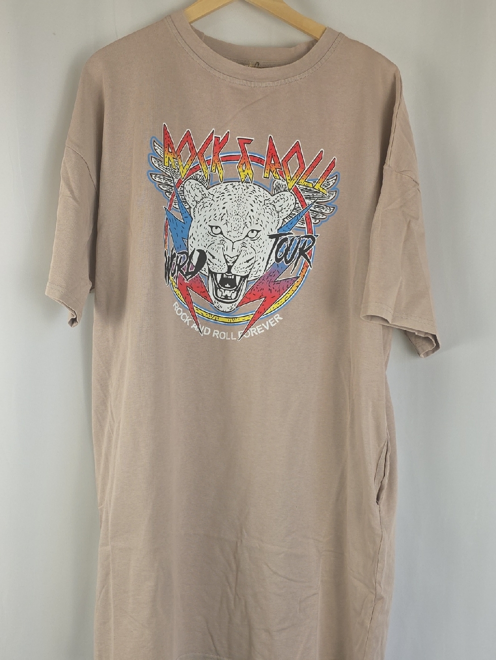 Rock & Roll Graphic T-Shirt Dress NWT XL Oversized Edgy Boutique